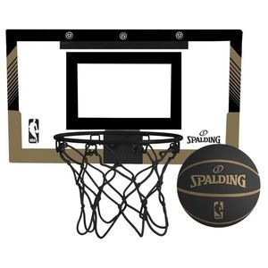 Spalding NBA Slam Jam Over-The-Door Basketball Hoop – Black & Gold Edition, NEW